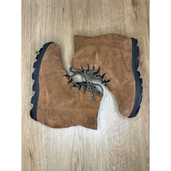 Sorel Joan of Arctic Women’s 5 Lace Up wedge Boots Brown Raw Suede Leather - Picture 5 of 8